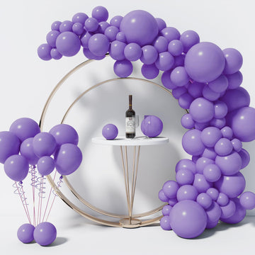130Pcs Purple Balloons Different Sizes 18'' 12'' 10'' 5'' Balloon Garland Arch Kit Perfect For Birthday Party, Graduation, Baby
