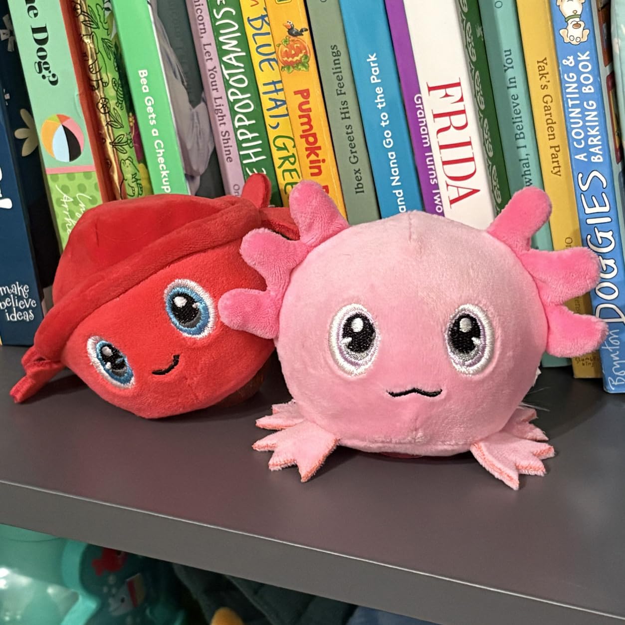 The Petting Zoo Axolotl Plushie - Small Pink Salamander Squeeze Toy, Soft Polyester, Perfect Gift for Kids