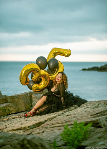 Number 5 Balloon Gold 40 Inch, 5 Year Old Girl Boy Birthday Gift, 5 15 25 35 45 50Th 55 Birthday Anniversary 2025 Party Decorati