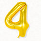 Flyloons 4 number Foil Balloon Gold 16 inch Size For Baby Kids Boys Girls Happy Birthday Anniversary Decoration Items 4th Year N