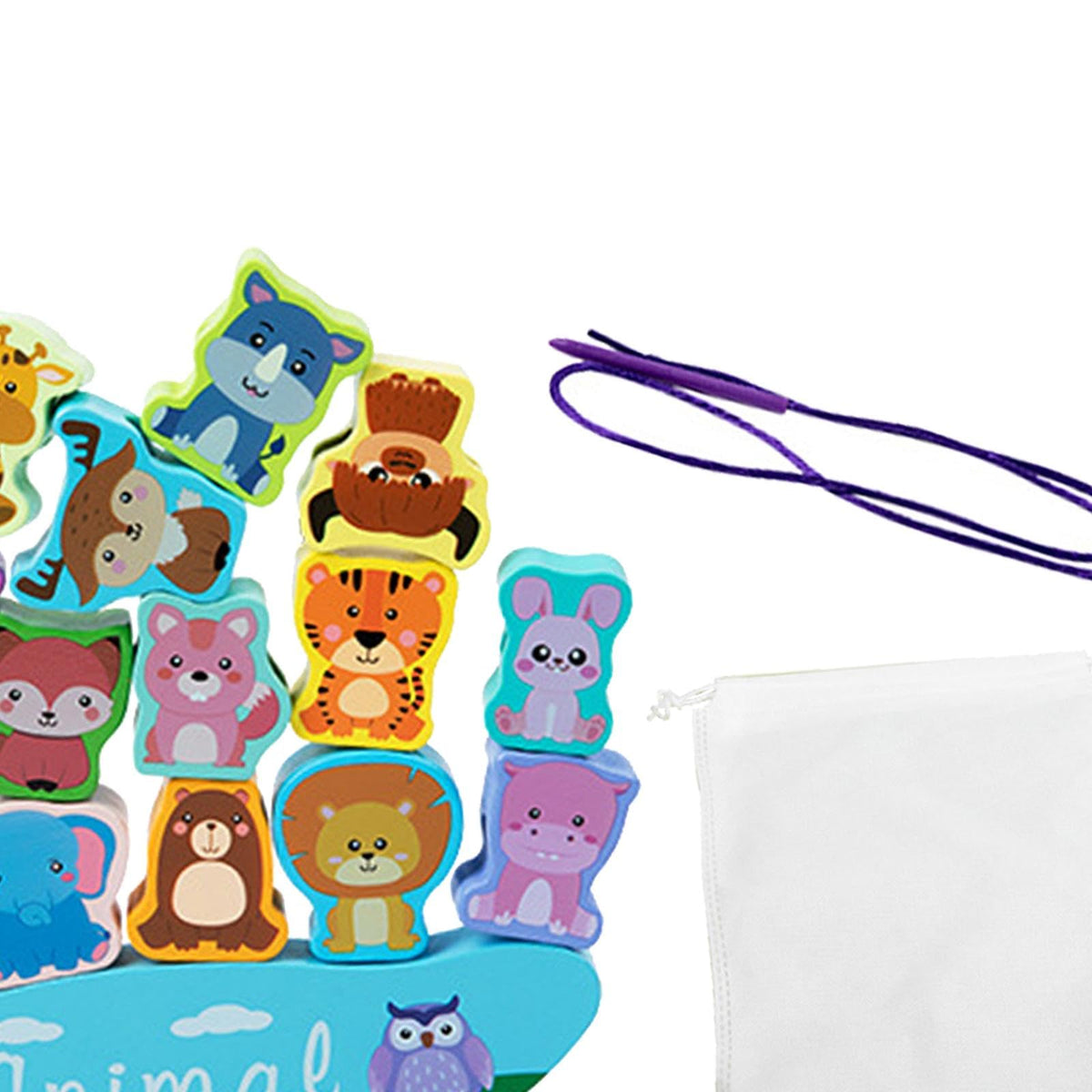 Atorse Wooden Balance Block Stacking Toys Lacing Beads Toys For Festival Boys Girls Animal|Baby | Toys For Baby | Developmental 