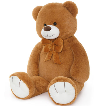 Tezituor Giant Teddy Bear, 4 Feet Soft Big Stuffed Animal Life Size 47 Inch Plush Bear Toy Valentine'S Christmas Birthday Gift For Girlfriend Kids,Dark Brown