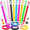 HTZNHXT 20 Pcs Silicone Charm Bracelets, 8 Inch Bracelets Bulk Band for Kids, Silicone Wristbands Adjustable Rubber Bracelets Ho