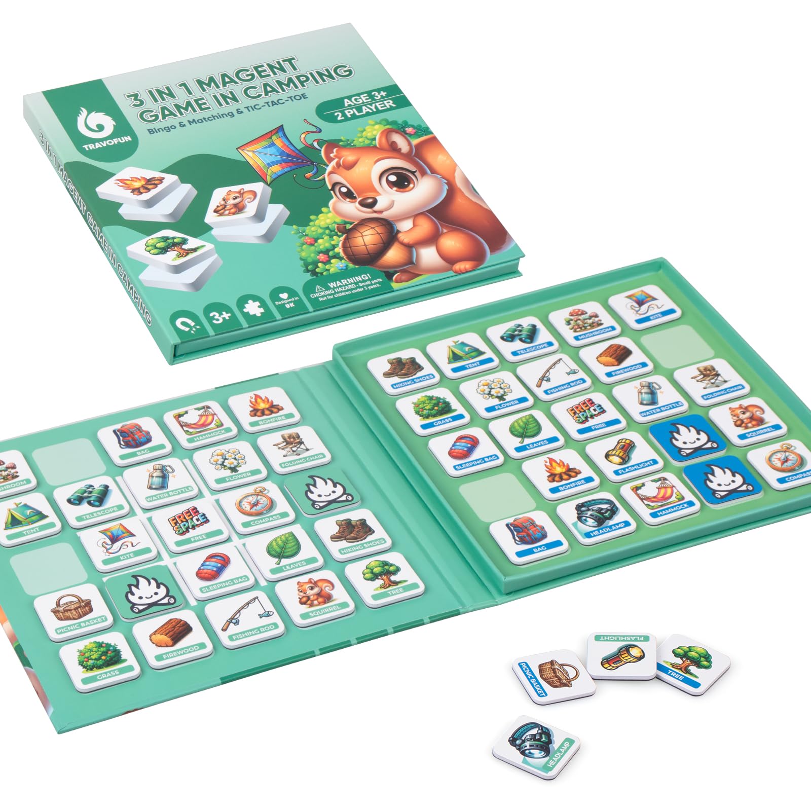 Travofun Magnetic Memory Matching Games For Toddlers Ages 3 +,Travel Games For Kids, Fun Educational Toys For Summer Camp & Road