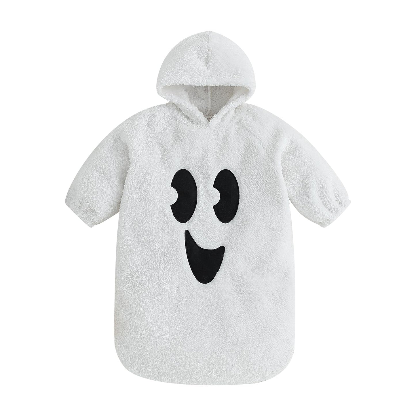 Boibokoko Baby Girl Boy Halloween Costumes Ghost Long Sleeve Hoodie Romper Jumpsuit Cute Baby Halloween Outfit (White, 3-6 Month