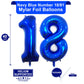 40 Inch Navy Blue 18 Number Balloons Giant 18 Balloons Navy Blue Birthday 18 Balloons 18Th Birthday Anniversary Party Decoration