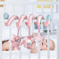 Car Seat Toys, Infant Baby Pink Pig Spiral Activity Hanging Toys Stroller Toys For Car Seat Stroller Bar Crib Bassinet Mobile With Mirror Bb Squeaker And Rattles