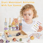 Montessori Toys For 3 Year Old - Wooden Lacing Beads & Stacking Blocks Toys For 3 4 5 Year Old Girl Boy Easter Birthday Gifts, Preschool Learning Activities With Beads Sequencing Set For Toddler 2-4