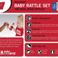 Babyfanatic Wood Rattle 2 Pack - Ncaa Wisconsin Badgers - Officially Licensed Baby Toy Set