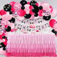 Rose Red Black Pink Balloon Garland Arch Kit - 122Pcs Hot Pink, Black, Rose Red Confetti Balloons For Princess Girl Birthday Wed