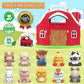 Letapapa Farm Animals Big Barn Toy, Educational Montessori Playset, Red, for Toddlers 1-3 Years, Model LE-GCplayset-10
