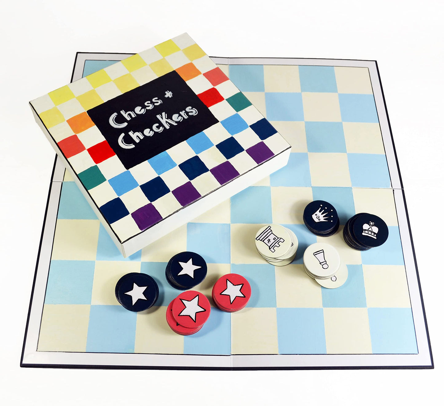 Apostrophe Games Create Your Own Board Game (Blank Checkers & Chess)