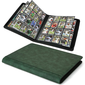 Arkeiliy enhanced Ringless Trading Card Binder - 1024 Capacity  16 Side-Loading Pockets per Page  Archival Quality Protection & Anti-Slip Spine for TCG  MTG  Sports Cards (Dark Green)