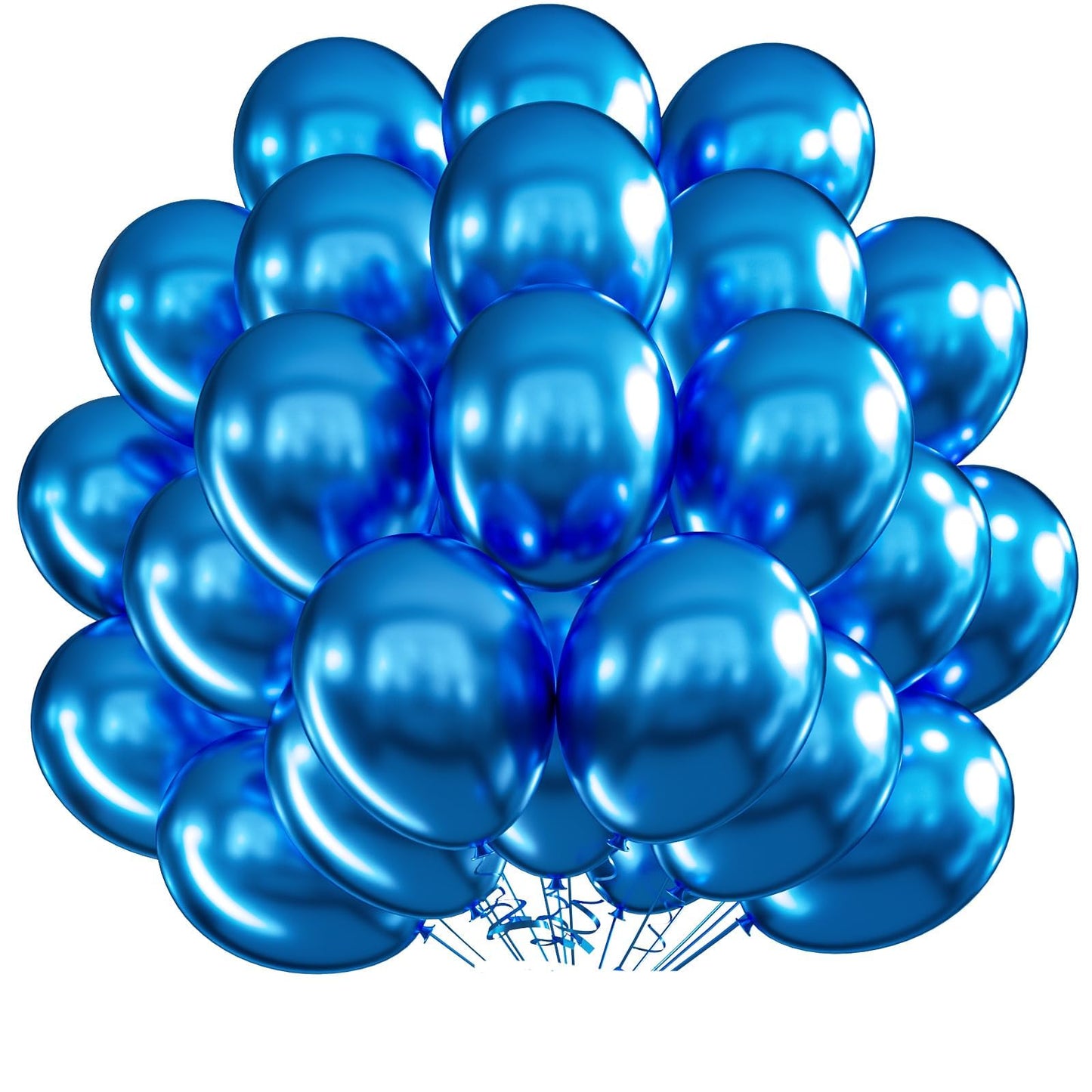 Chrome Metallic Blue Balloons 12 Inch 100 Pcs Latex Balloons Birthday Balloons Shiny Balloons Graduation Halloween Party Decorat