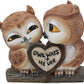 Ebros Romantic Kissing Love Owl Couple Decor Statue 2 Piece Set Decorative Figurine Valentines Birds Pair Of Owls Holding Heart Shaped Sign Saying Owlways 4Ever