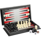3 In 1 Chess Backgammon Checkers Set,9.8 Inch Magnetic Chess Board,Folding Board Travel Games For Adults And Kids,Lightweight Po