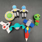 Kleeblatt Space Erasers For Kids Bulk 35Pcs,Puzzle Assembled Mini Fun Desk Pets For Kids Classroom, Treasure Box Prizes,Party Fa