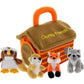 Plush Woodland Animals With Country House Carrier For Kids- 5Pc- Talking Animal Interactive Toy Set- Stuffed Owl, Raccoon, Fox &