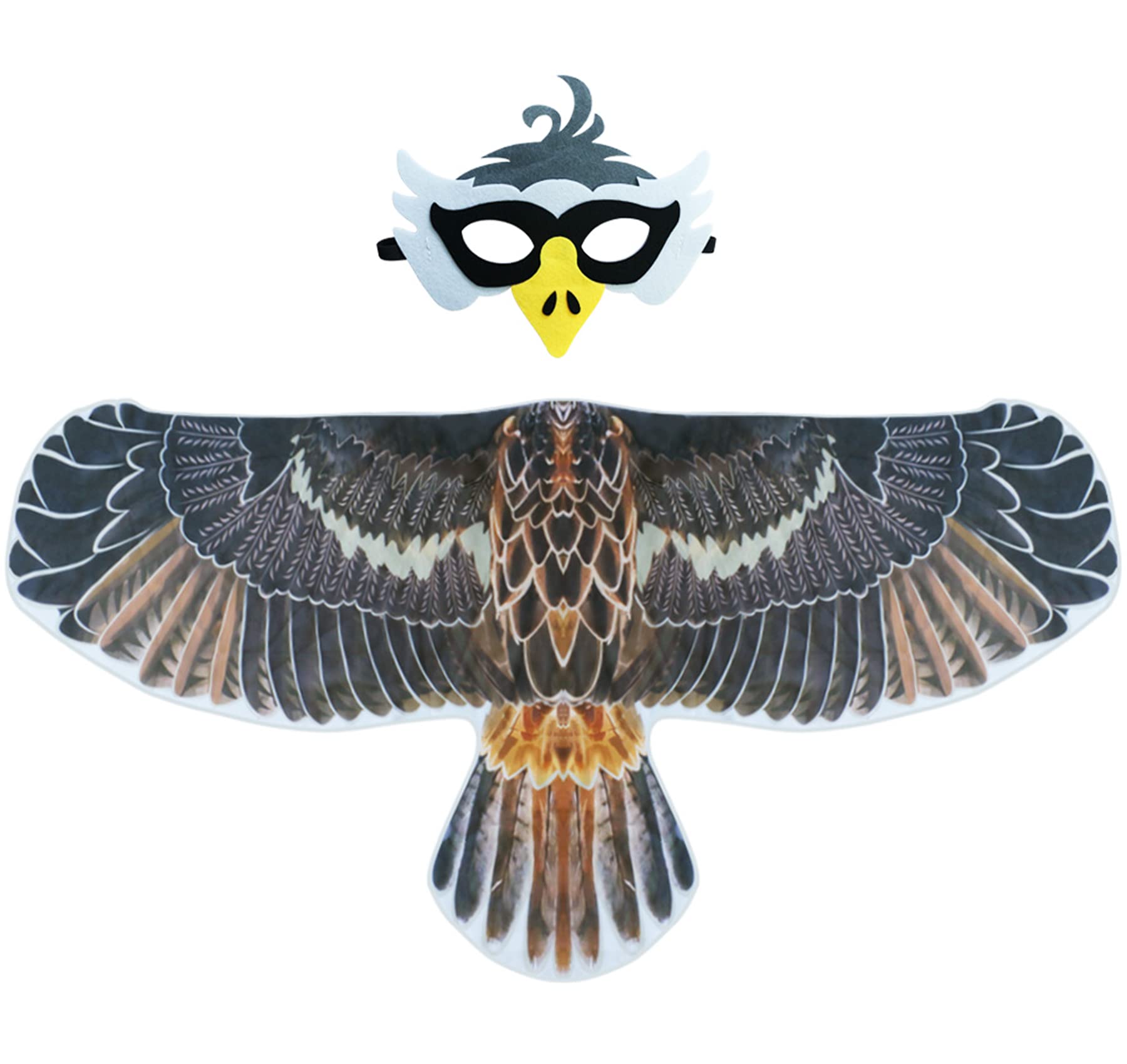 D.Q.Z Bird-Wings-Eagle-Costumes For Kids Dress Up Toys Parrot Halloween Role Play Animal Party (Gray)