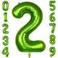 Paticool 40 Inch Green Number Balloon 2, Large Number Foil Balloons Mylar For Girl Boy Birthday Party Celebration Decorations Su