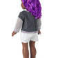 American Girl Truly Me 18-Inch Doll #91 With Gray Eyes, Purple Hair, And Very Deep Skin In Graffiti Outfit, For Ages 6+