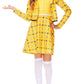 Remimi Schoolgirls Costume Dress Halloween Yellow Plaid Dresses 13-14 Years