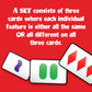 SET Enterprises SET - The Family Card Game of Visual Perception - Race to Find The Matches  For Ages 8+ 81 Cards  Rules included