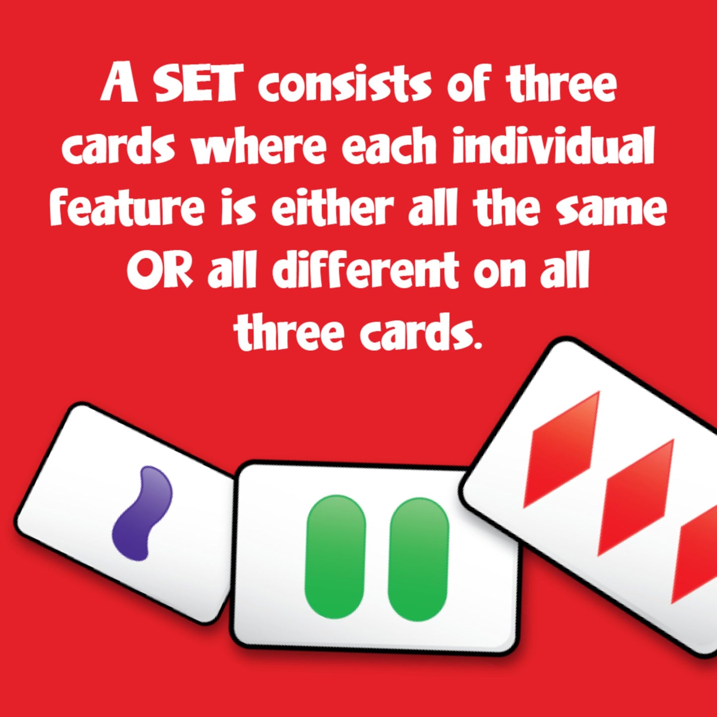SET Enterprises SET - The Family Card Game of Visual Perception - Race to Find The Matches  For Ages 8+ 81 Cards  Rules included