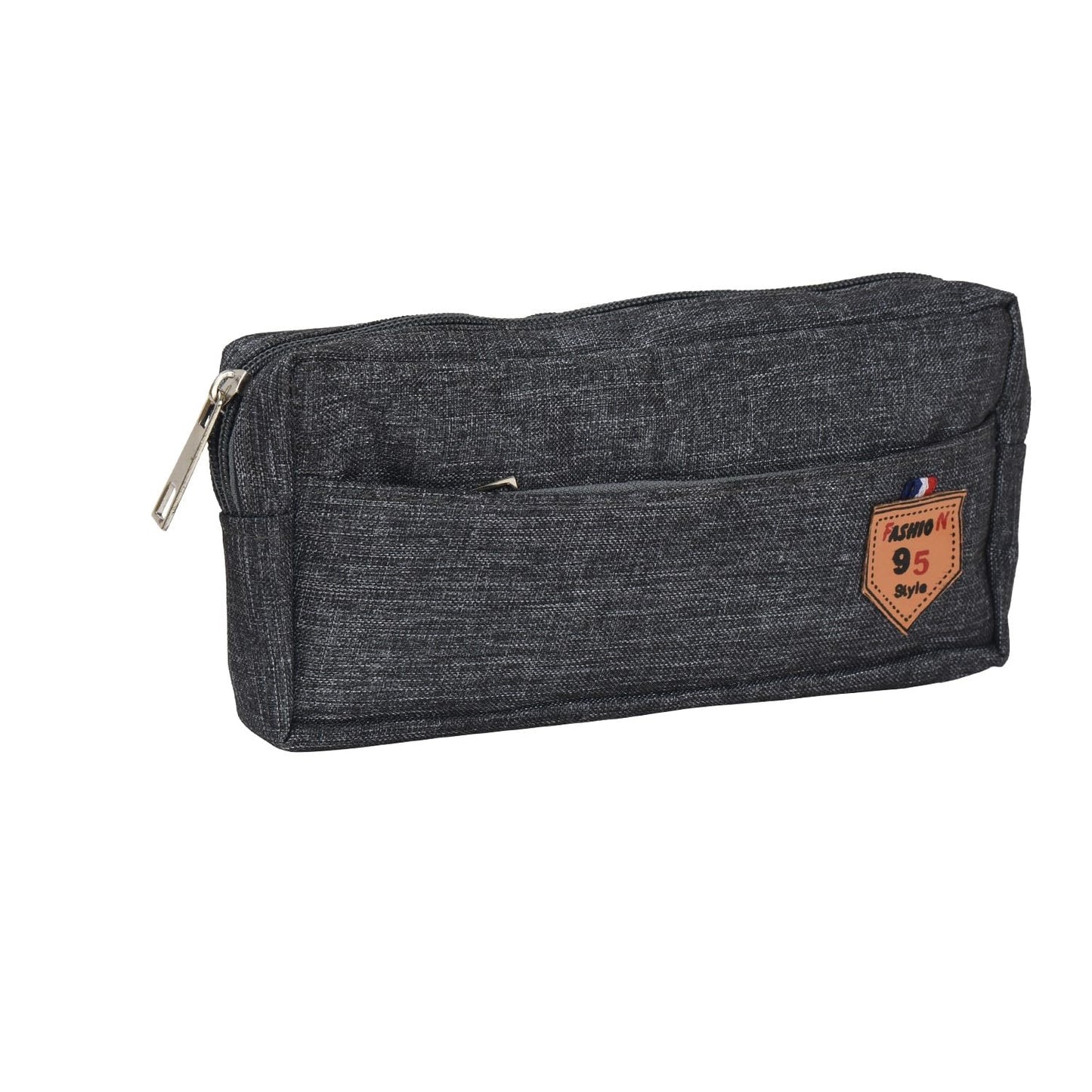 Aqbah Multi-Utility Pocket Large Capacity Pencil Case Canvas Pouch With 3 Zippers School Supply For Students, Stationery Box, Sp