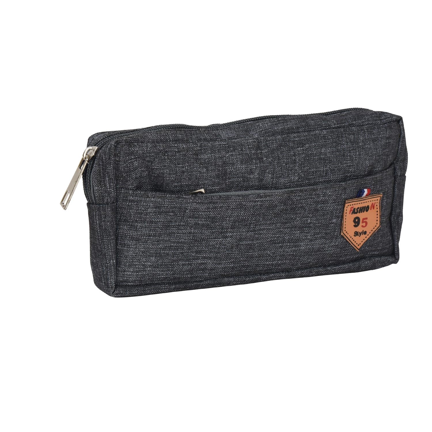 Aqbah Multi-Utility Pocket Large Capacity Pencil Case Canvas Pouch With 3 Zippers School Supply For Students, Stationery Box, Sp