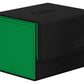 Ultimate Guard Sidewinder Synergy 100+, Deck Box For 100 Double-Sleeved Tcg Cards, Black/Green, Magnetic Closure & Microfiber In