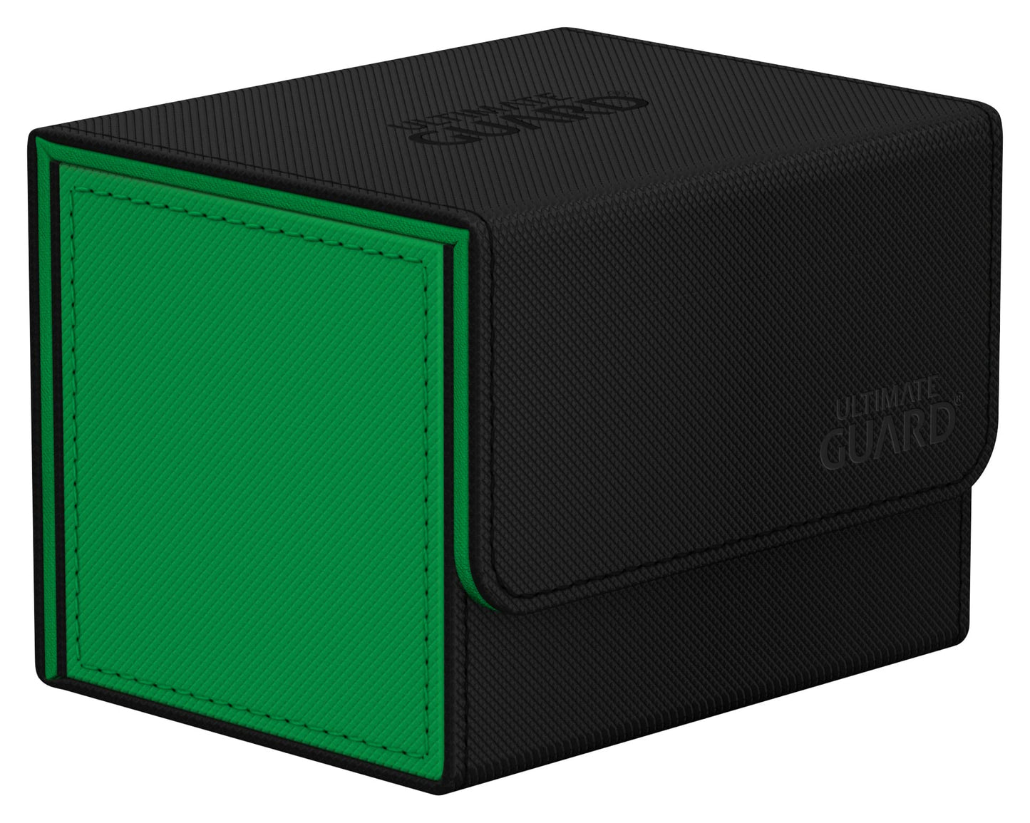 Ultimate Guard Sidewinder Synergy 100+, Deck Box For 100 Double-Sleeved Tcg Cards, Black/Green, Magnetic Closure & Microfiber In