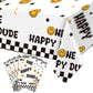 Newwiee 6 Pcs One Happy Dude Birthday Party Tablecloths 51 x 108 Inch One Happy Dude Table Cover Smile Face Plastic Table Cloths