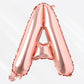 Flyloons Rose Gold A Alphabet Letter Foil Balloons for Full Name Birthday Decoration Items, Anniversary, Baby Shower, Bacheloret