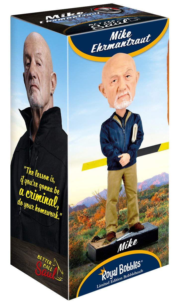 Royal Bobbles Better Call Saul Mike Ehrmantraut Bobblehead Statue, 8" Multicolor Resin Collectible, Model 48573