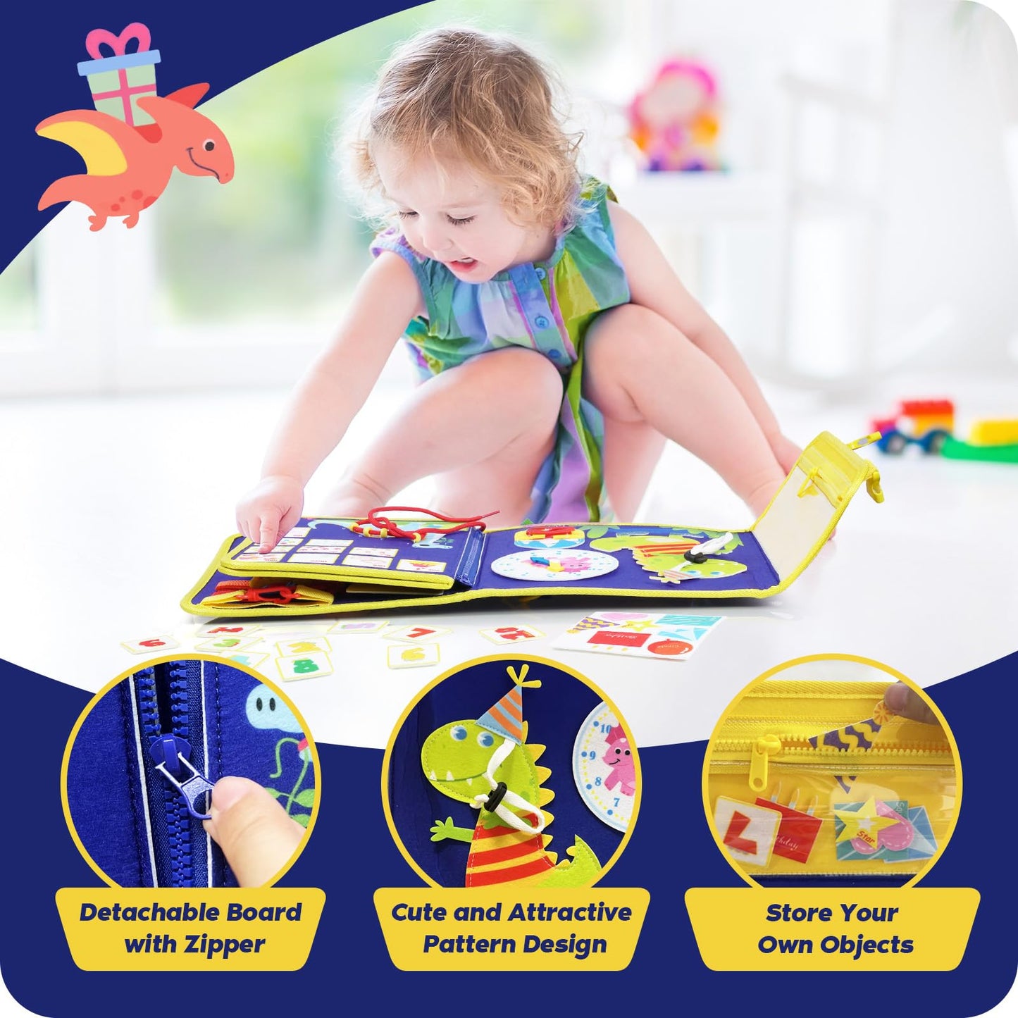 Inklab Backpack Busy Board, Busy Book For Toddlers 1-3, Toddler Busy Board Ages 1 2 3, Montessori Busy Board For Toddlers 3+, Pr