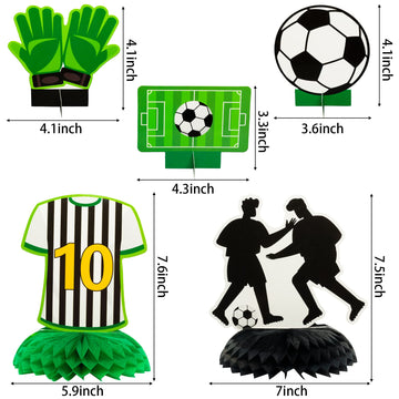 ANGOLIO 12PCS Black White Soccer Ball Honeycomb Decorations - 3D Football Theme Party Centerpieces for Kids Birthday, Table Topp