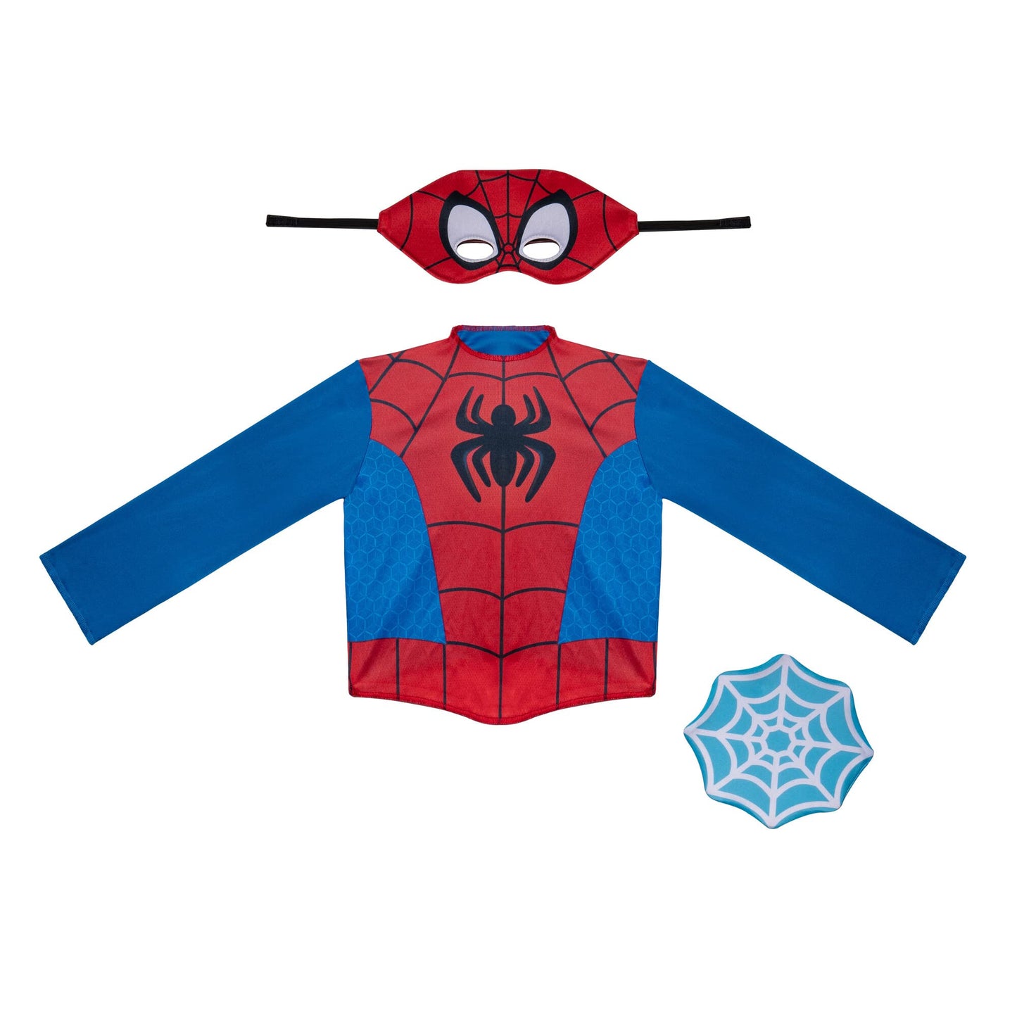 Marvel Spidey Friends Child Halloween Costume Dress-Up Box - Three Sets Of Tops, Gloves, And Plastic Masks (3-4T) Multi