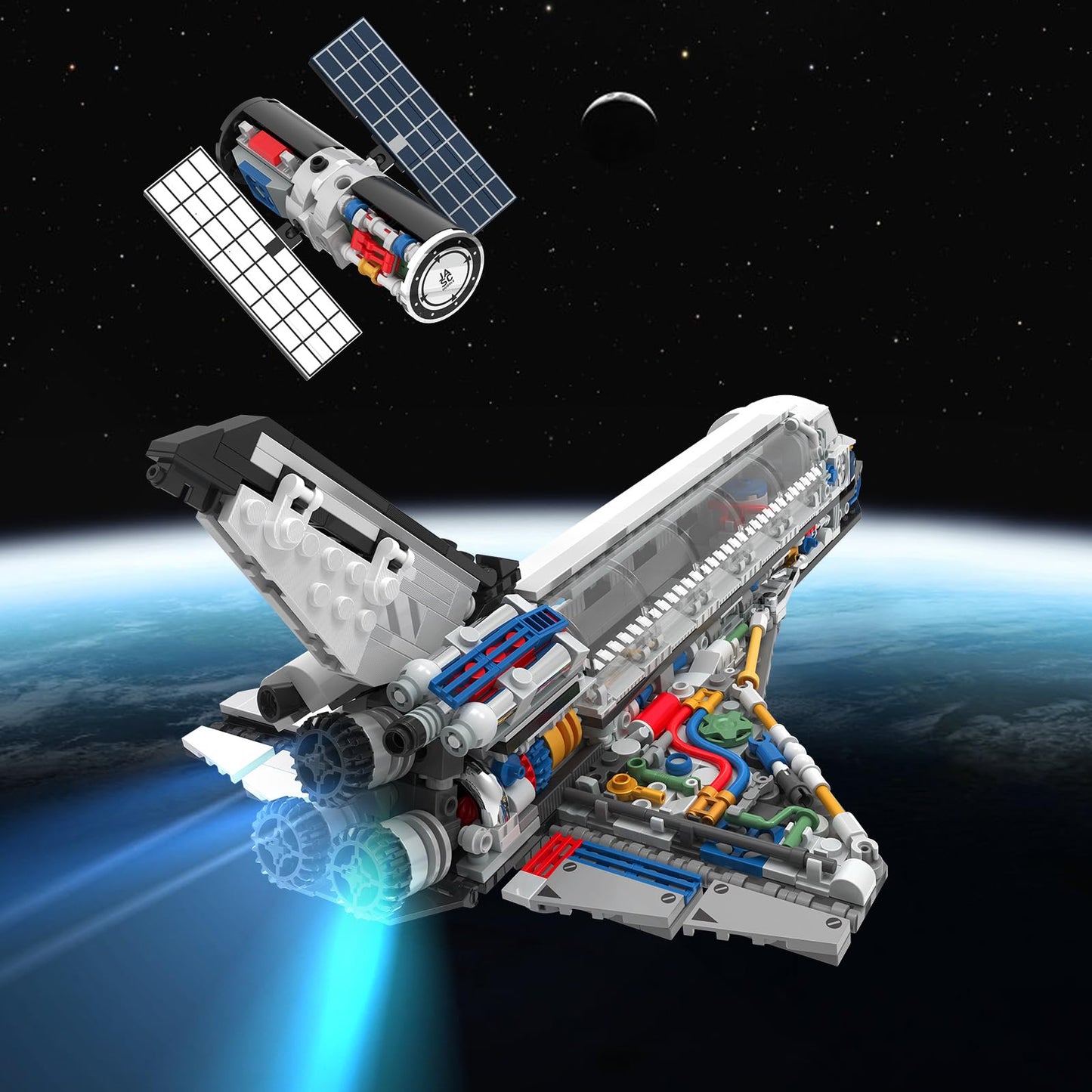 JMBricklayer Space Shuttle Building Set 70122 - Multicolor Plastic Model for Adults & Kids 8+ - Collectible Display with Adjustable Stand