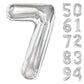 Silver 7 Balloon, Number Balloons 40 Inch, 7Th Birthday Decorations For Kids Girls Boys, Silver Party Decoration For Women Men,