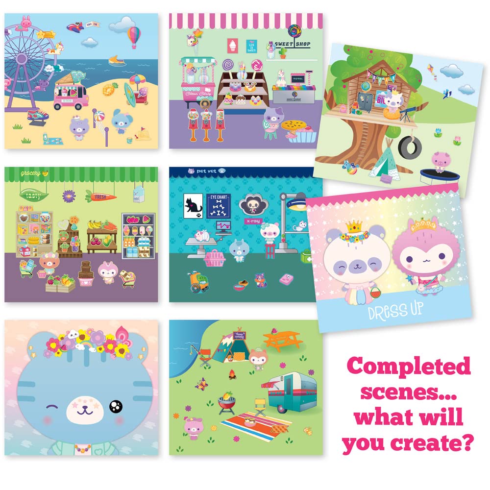 Craft-Tastic Sticker It Up! – Reusable Sticker Book For Kids – 750+ Repositionable Stickers Create Designs On 8 Scene Pages For Hours Of Mess-Free, Screen-Free Fun