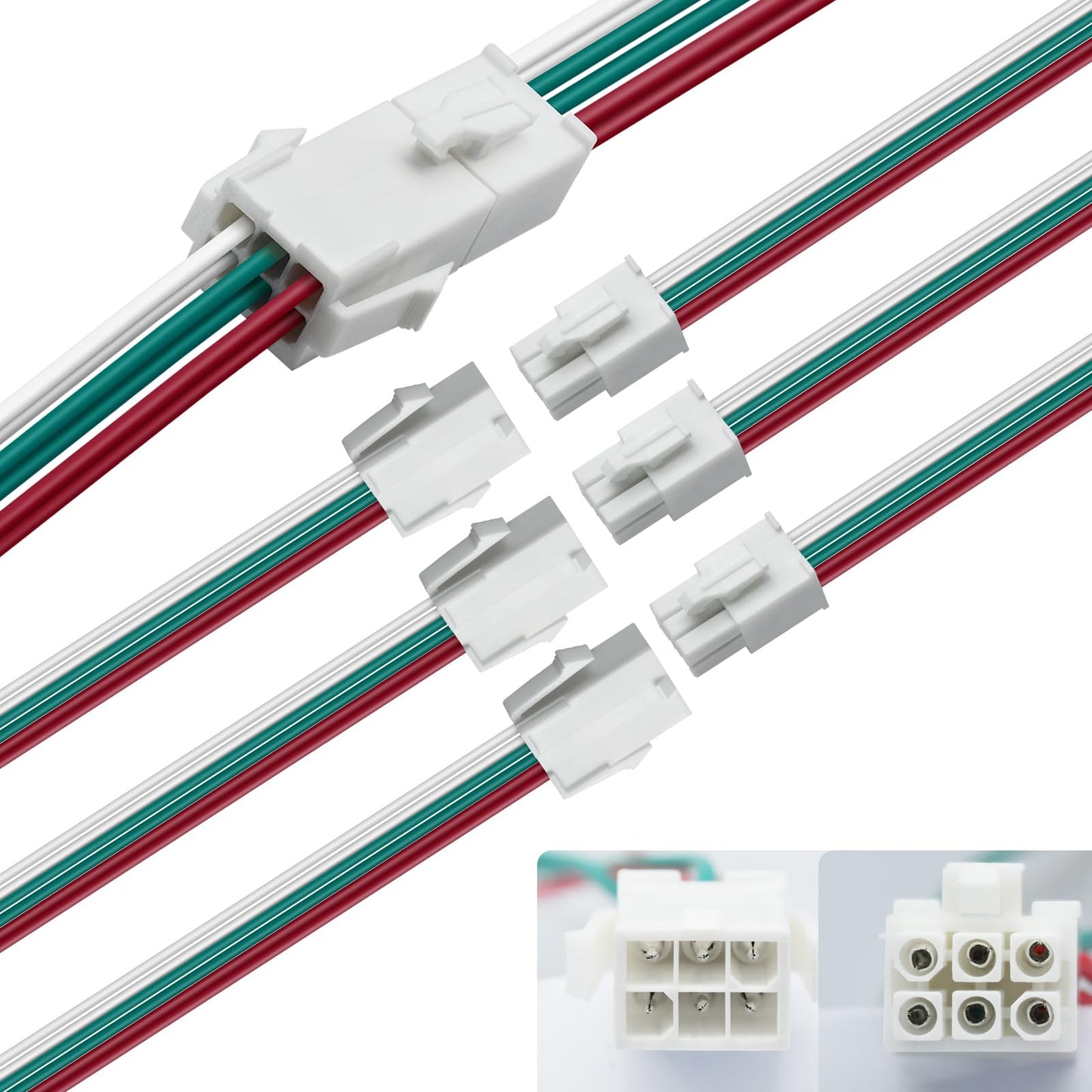8Amp 3 Pairs 6 Pin Connector Servo Extension Cable Wire Fl4.14Mm Pitch Male To Female Servo Motor Extension 6 Pin Power Connecto