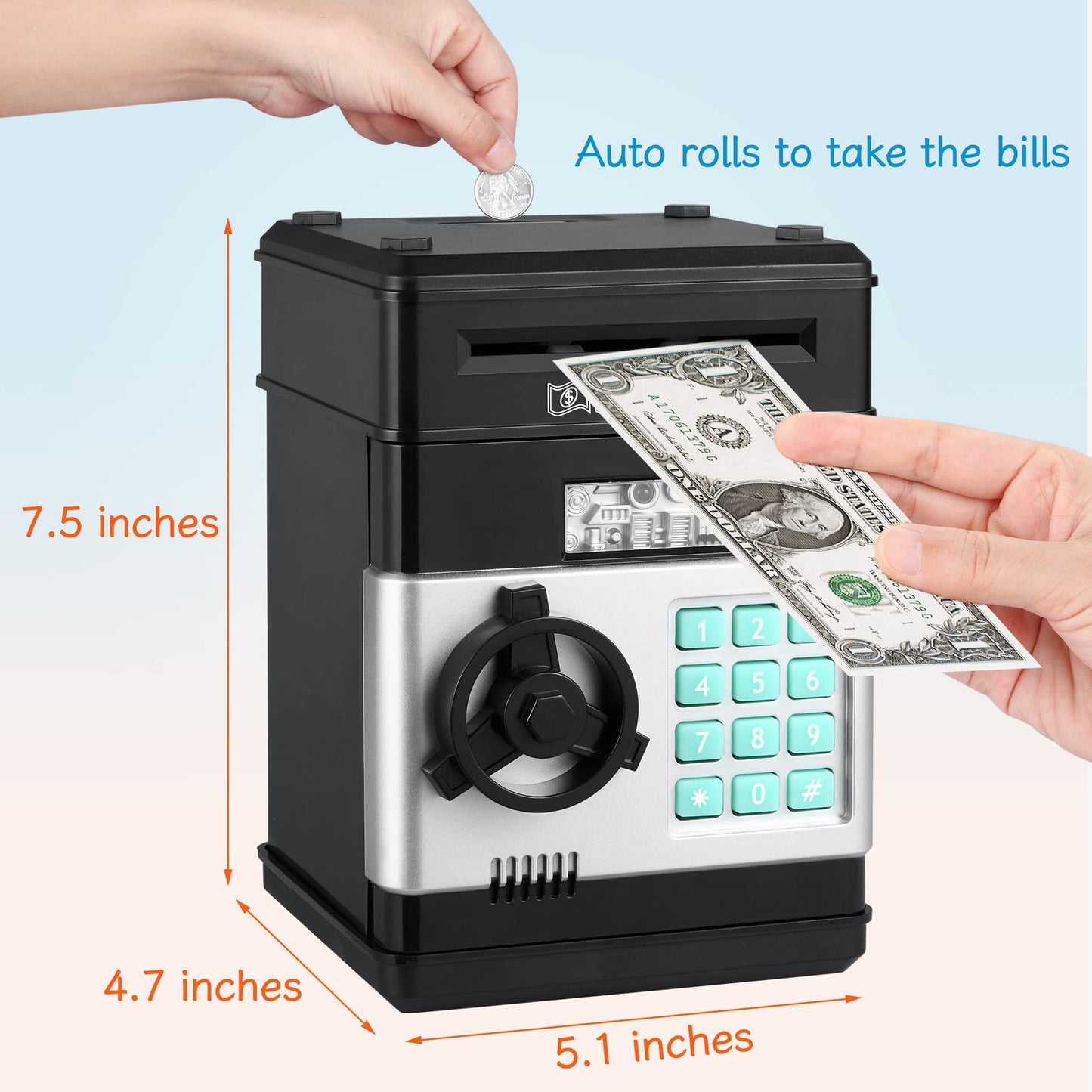 Tuseasy Piggy Bank, Toys For 4 5 6 7 8 9 10 Year Old Girls Boys, Christmas Birthday Gifts For 3+ Year Old Kids, Electronic Money