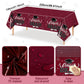 Graduation Decorations 2025 - 3 PCS Maroon Graduation Tablecloths,Plastic Disposable Smoked Red Congrats Grad Table Cover for Co