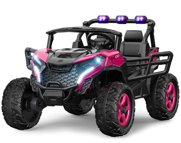 Arbeli 24V 2 Seater Ride On Car Truck, 4X200W, Eva Tires, 4Wd/2Wd, Rainbow Lights, Remote Control, Shock Absorbers, Bluetooth, R
