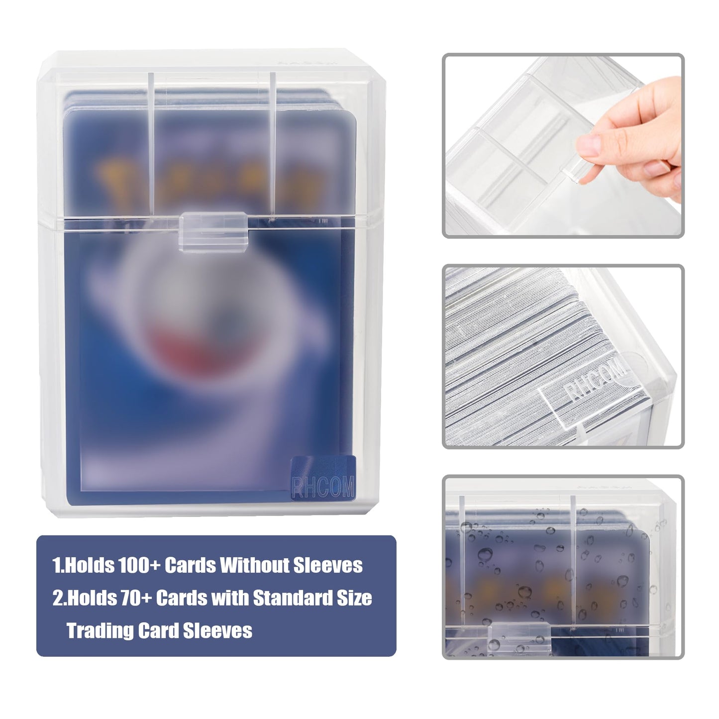 Rhcom 6-Pack Card Case, Plastic Card Case For Trading Cards, Sturdy Card Organizer For 90+ Sleeve Cards, Card Organizer For Mtg,