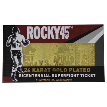 Fanattik Rocky 45Th Anniversary Limited Edition 24K Gold Plated Ticket