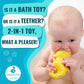 Caaocho Pure Natural Rubber Bath Toy - Nalu The Seahorse Baby Toy - Hole Free Bath Toys, Bpa Free Bath Toys For Infants, Without