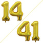 Goer Number 14 Balloons For 14Th Birthday Sweet 14 Party Decorations,42 Inch Jumbo Foil Helium 41 Balloons For 41St Birthday Party Decoration (Gold)