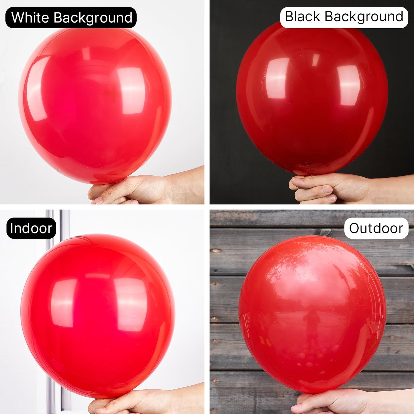 PartyWoo Red Balloons - 120 pcs Matte Red Balloons (18" 12" 10" 5") for Birthday and Party Decorations, Rubber, Red-Y57